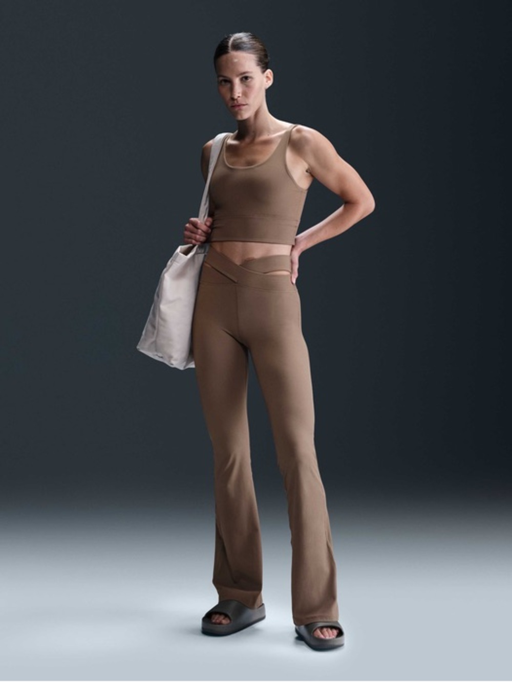 Nike Zenvy Cut Out Flared Rib Leggings